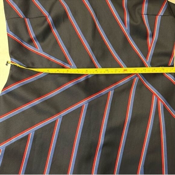 Altuzarra made in Italy navy striped sleeveless virgin wool midi dress 14 - Picture 7 of 12